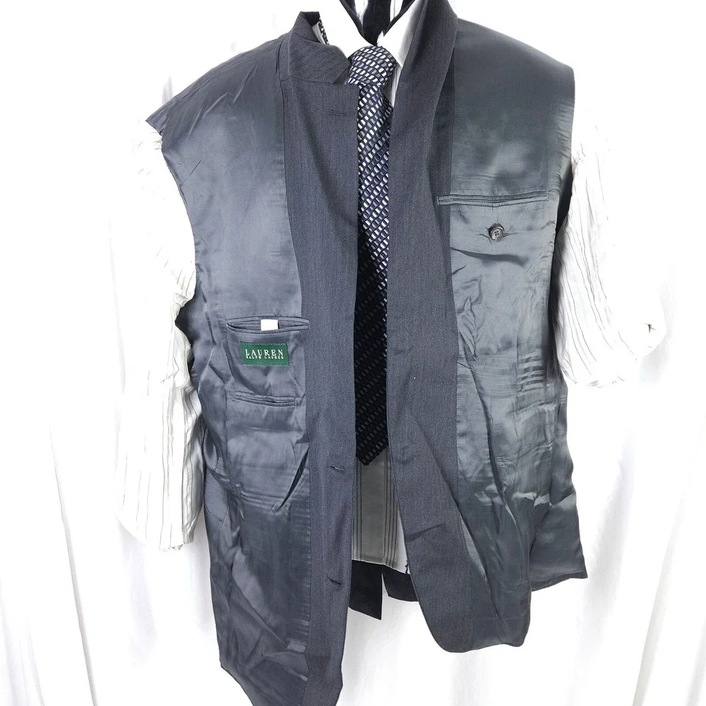 Lauren Ralph Lauren Dark Gray Wool Sports Coat Blazer‎ Men's 44L